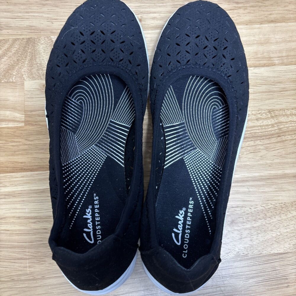 Clarks Breeze Emily Loafer Women's Size 8.5 W Black Slip-On Comfort Dress Shoe - Picture 9 of 11